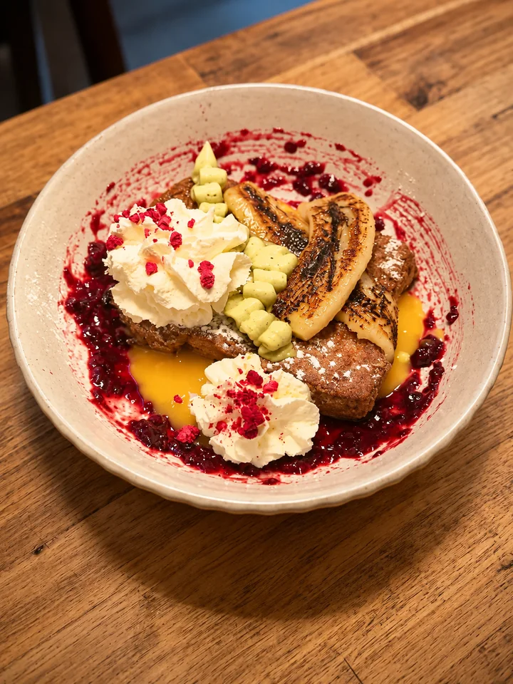 A sweet breakfast dish with banana